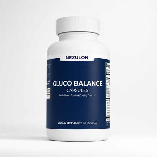 NEZULON Gluco Balance blood sugar and craving support supplement bottle